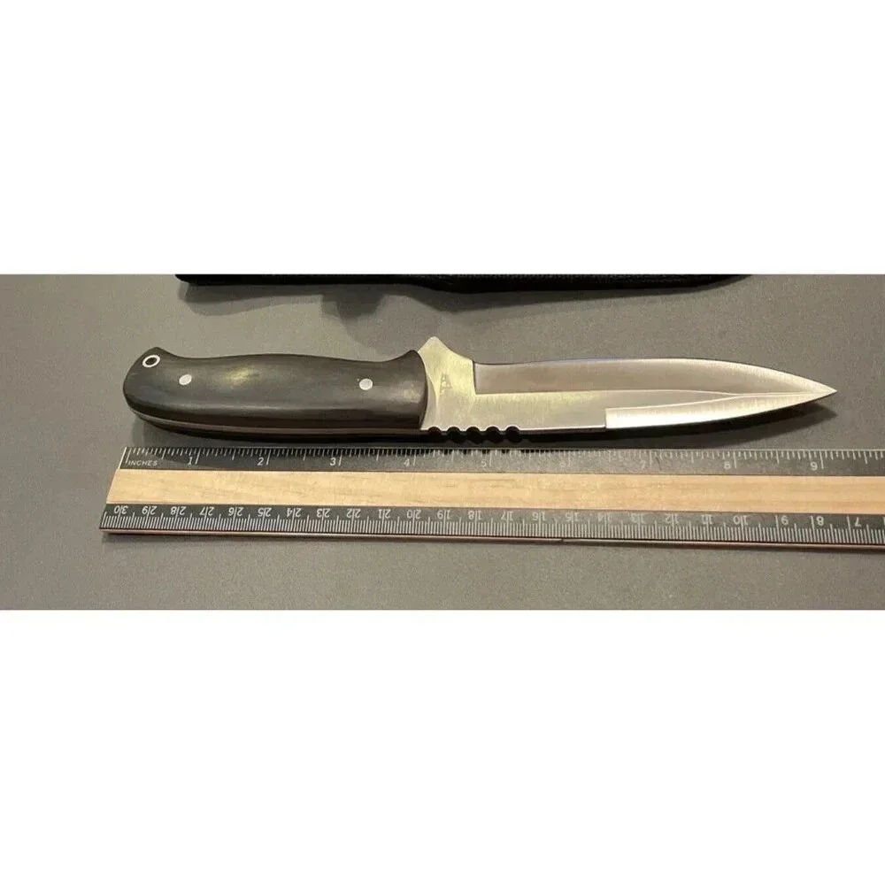Blackhills Steel Black Wood Handle Hunter Bowie 9.5
